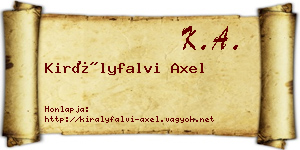 Királyfalvi Axel névjegykártya
